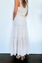 Brooke Crochet Detail Tiered Maxi Skirt - FINAL SALE - Madison and Mallory