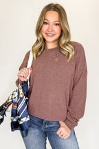 Brushed Bound Oversized Rib Knit Pullover - FINAL SALE - Madison and Mallory