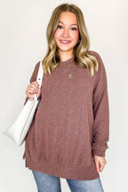 Brushed Bound Oversized Rib Knit Pullover - FINAL SALE - Madison and Mallory