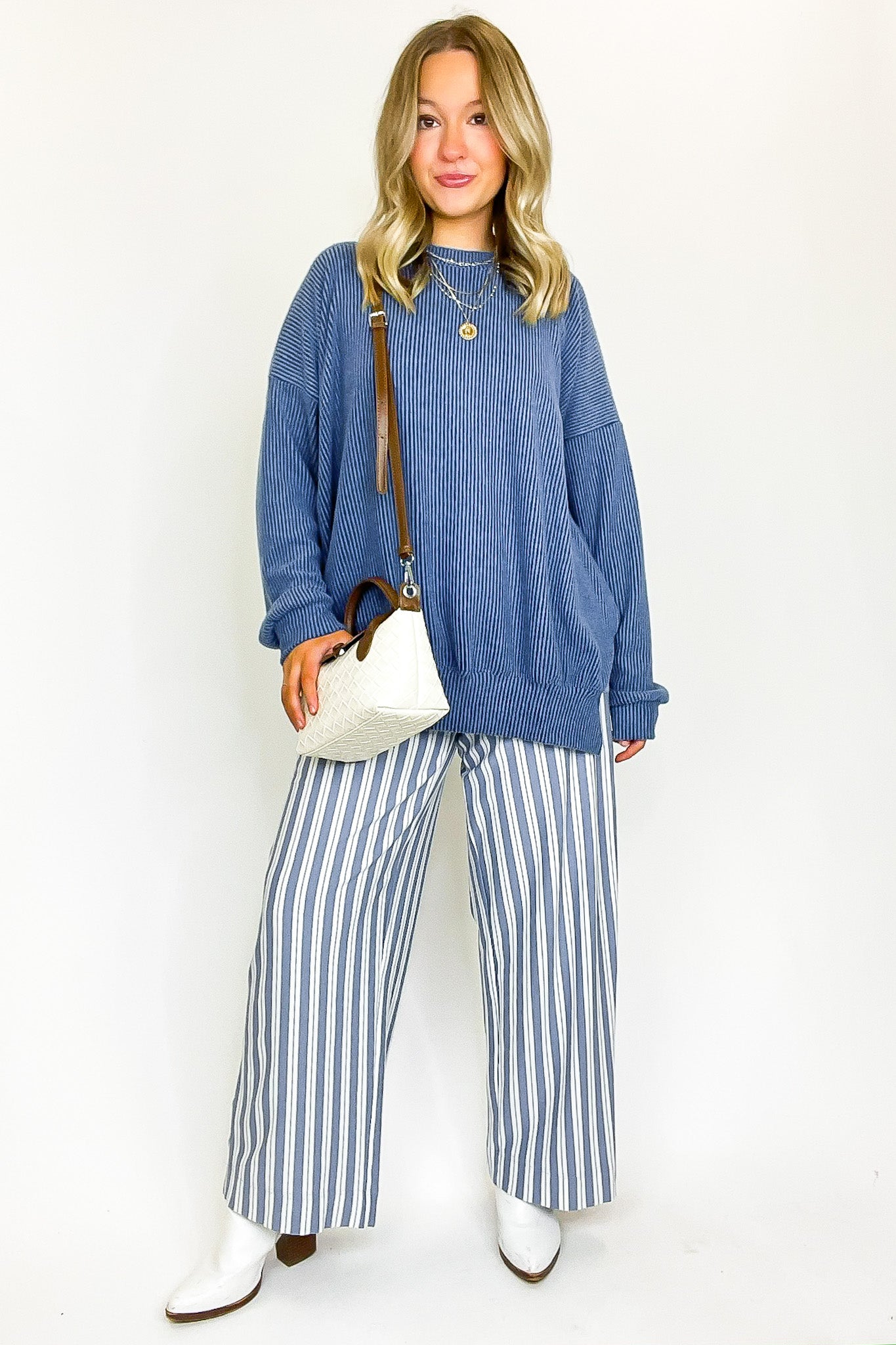 Brushed Bound Oversized Rib Knit Pullover
