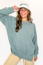 Brushed Bound Oversized Rib Knit Pullover - FINAL SALE - Madison and Mallory