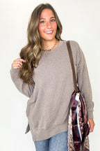 Brushed Bound Oversized Rib Knit Pullover - FINAL SALE - Madison and Mallory