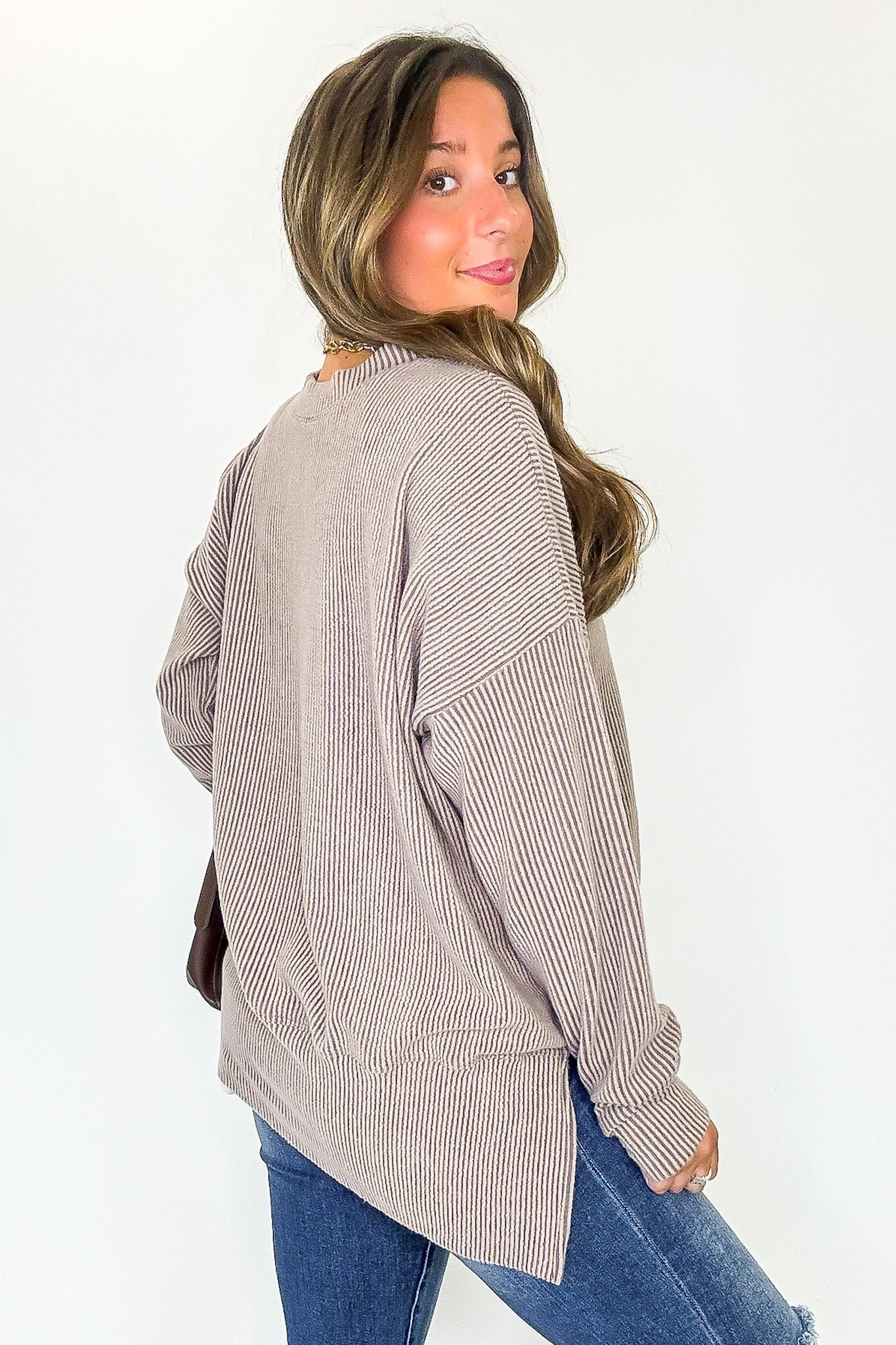 Brushed Bound Oversized Rib Knit Pullover