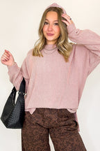 Brushed Bound Oversized Rib Knit Pullover - FINAL SALE - Madison and Mallory