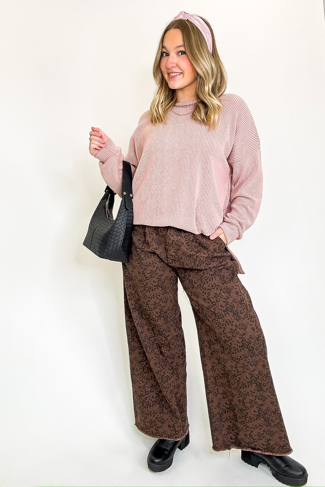 Brushed Bound Oversized Rib Knit Pullover