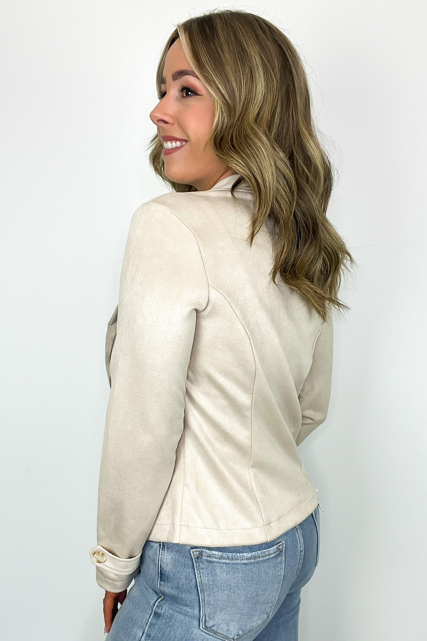  Brynlee Faux Suede Zip Up Moto Jacket - Madison and Mallory