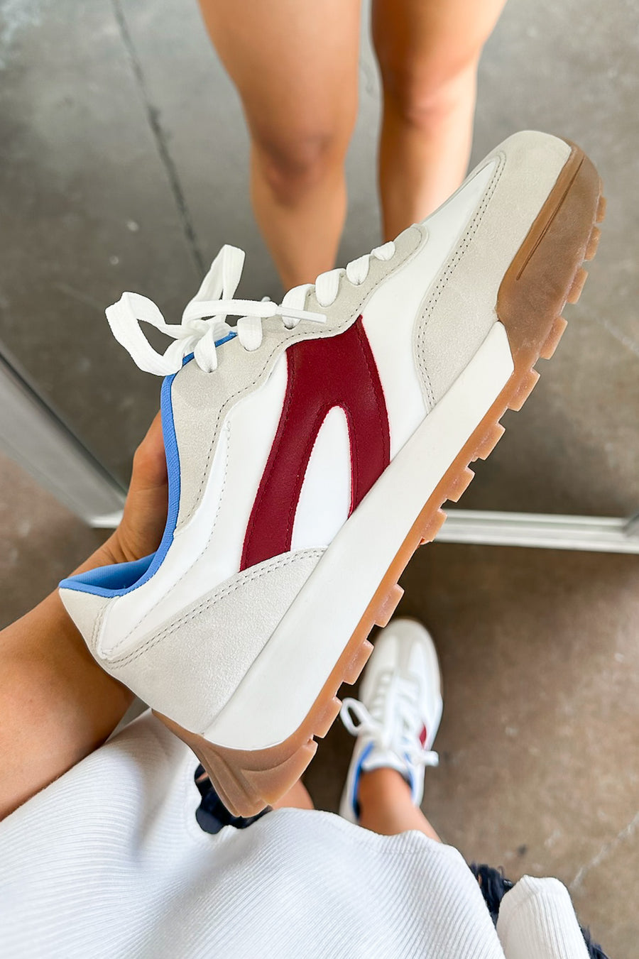 6 / Wine/Multi Busy Babe Low Top Sneaker - Madison and Mallory