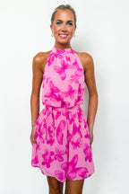 Butterfly Dream Halter Waist Tie Chiffon Dress - Madison and Mallory