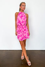 Butterfly Dream Halter Waist Tie Chiffon Dress - Madison and Mallory