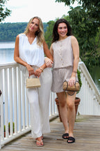 Buttoned Breeze Striped Top and Shorts Set - Madison and Mallory