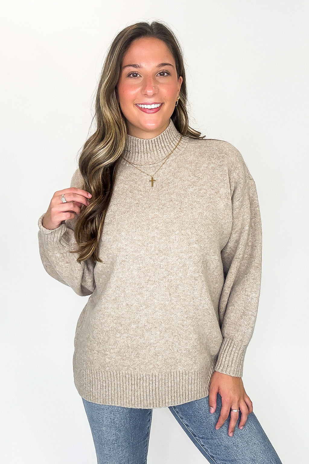 Minimal Mood Mock Neck Sweater - FINAL SALE - Madison and Mallory