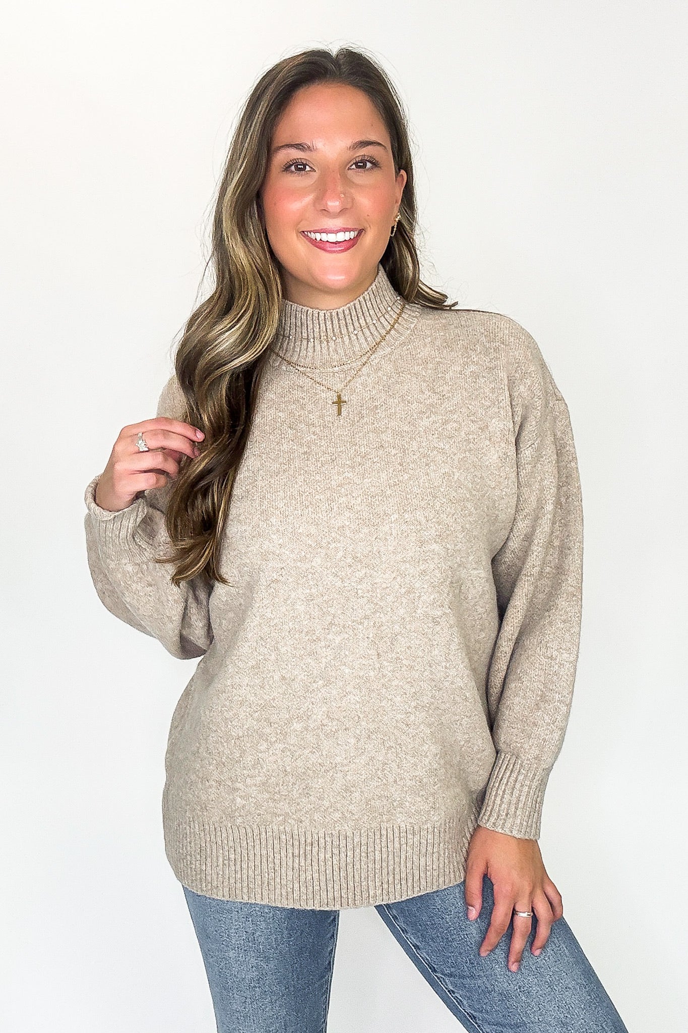 Minimal Mood Mock Neck Sweater - FINAL SALE - Madison and Mallory