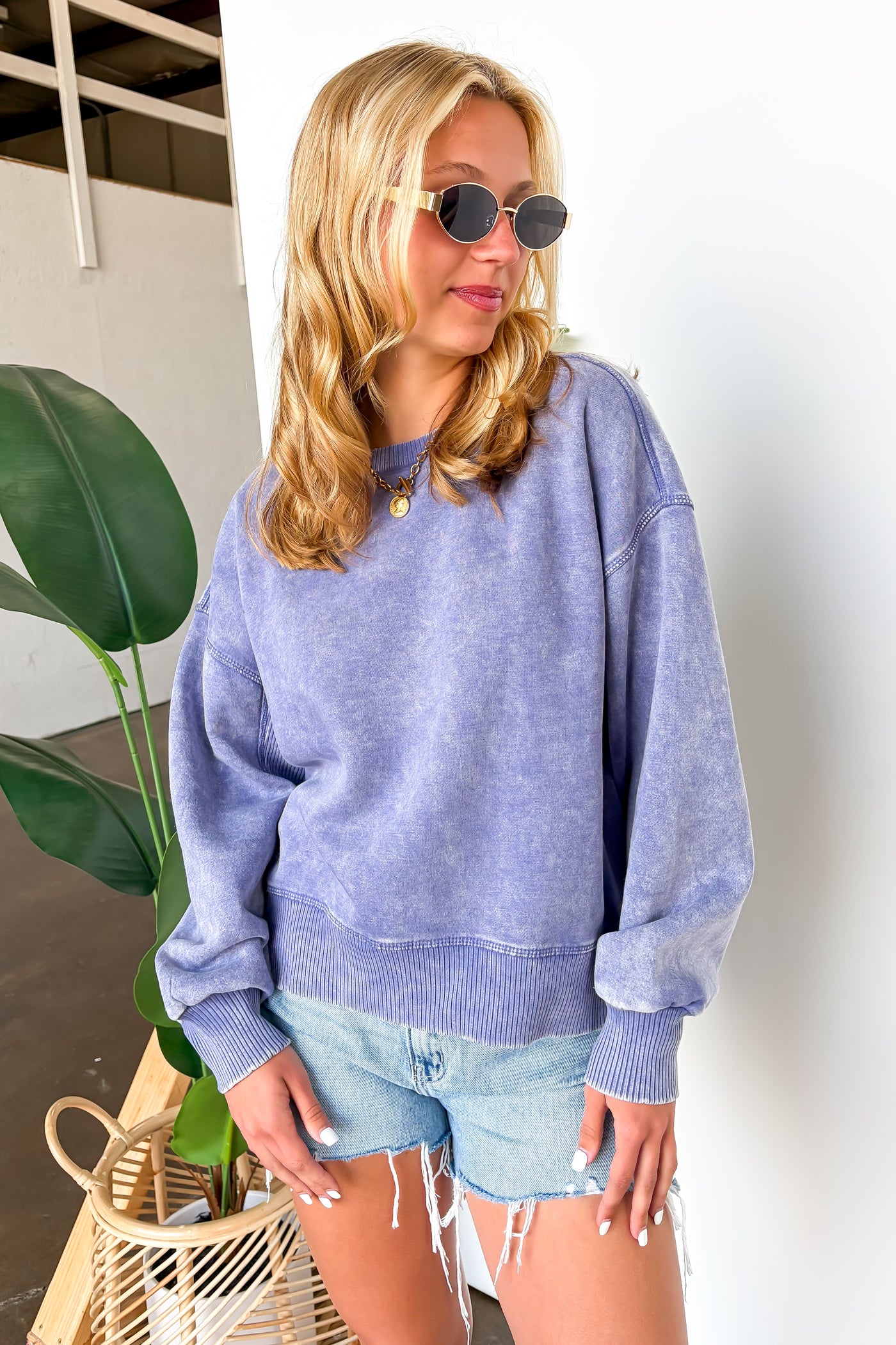 Refined Relaxation Acid Wash Pullover - BACK IN STOCK - Madison and Mallory
