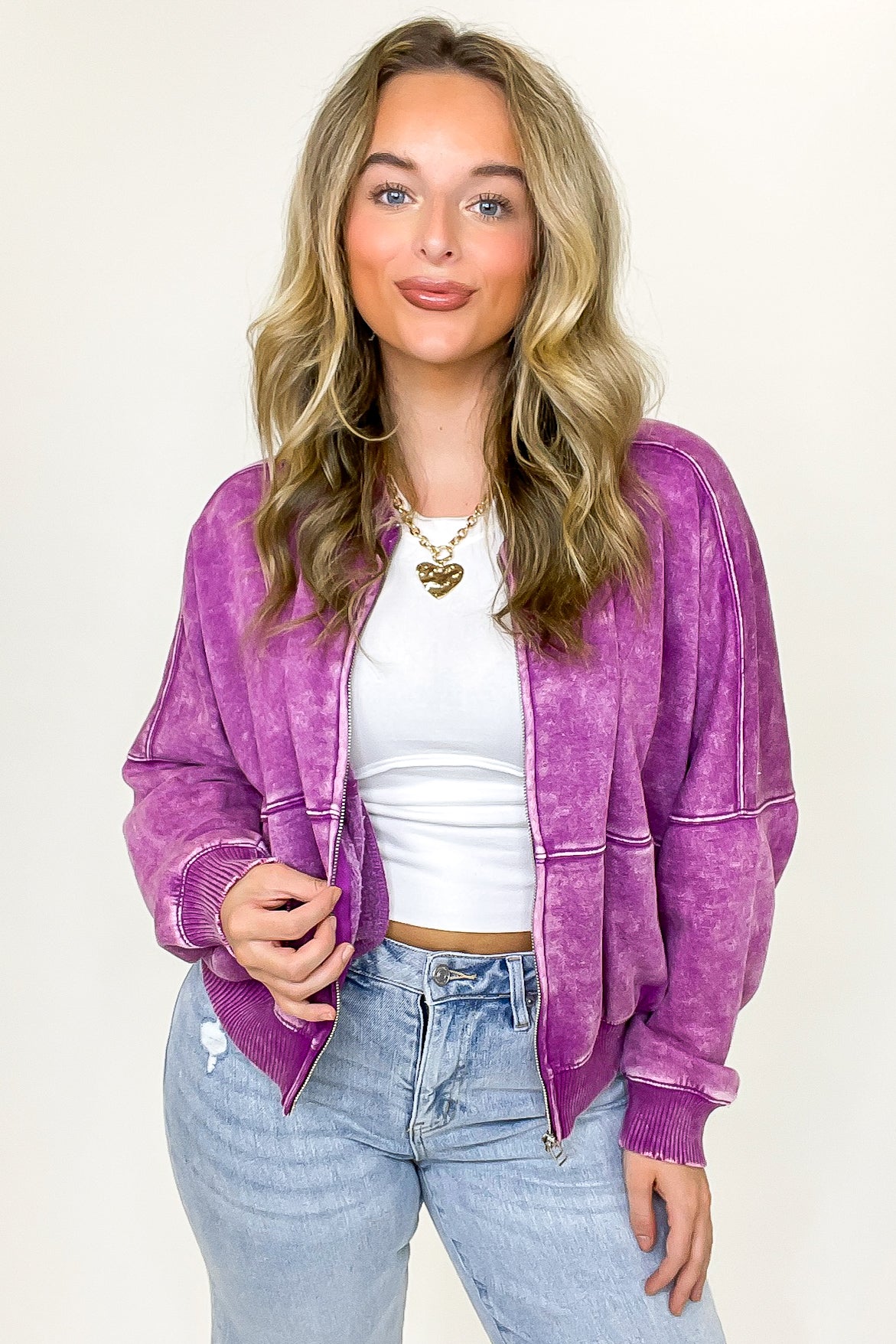 Vintage Drift Acid Washed Fleece Jacket - BACK IN STOCK - Madison and Mallory