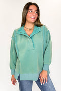 Summit Comfort Thermal Placket Detail Sweatshirt - FINAL SALE - Madison and Mallory