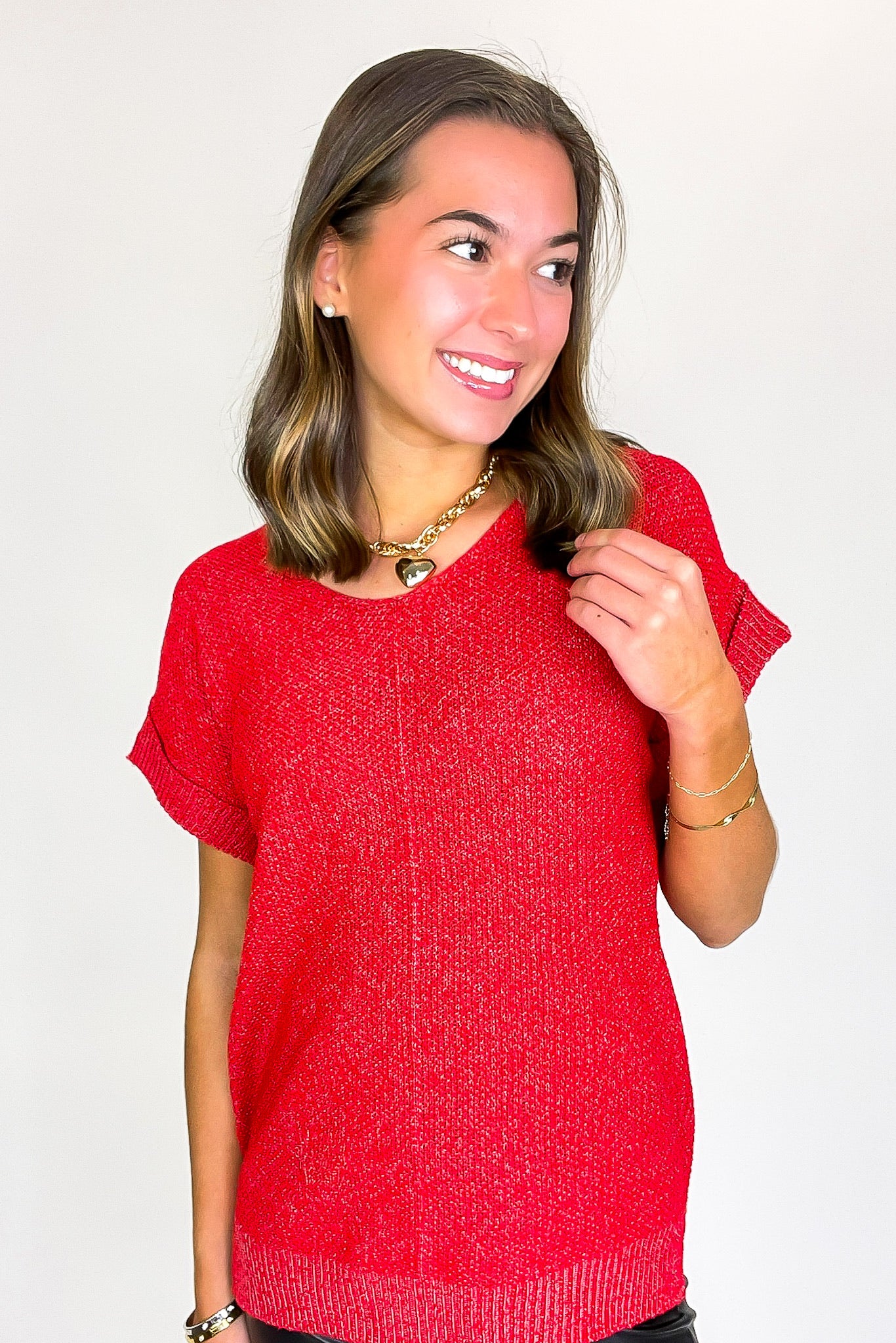 Soft Form Short Sleeve Knit Top