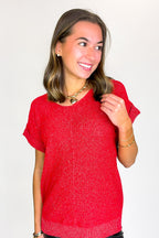 Soft Form Short Sleeve Knit Top - BACK IN STOCK - Madison and Mallory