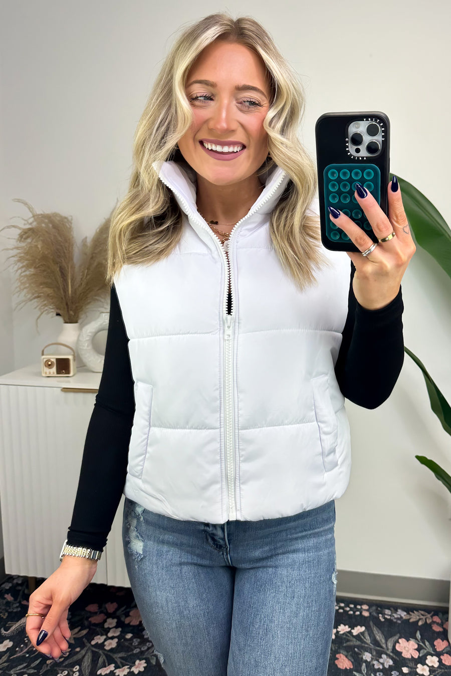  Cabin Cozy Zip Front Puffer Vest - Madison and Mallory