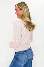 Cable Frame Knit Collared Sweater - FINAL SALE - Madison and Mallory
