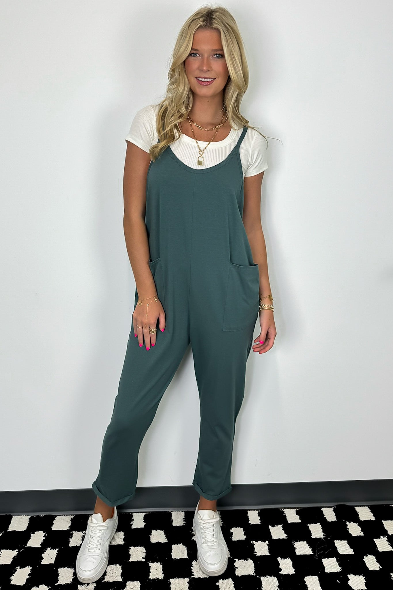 Ash Jade / SM Calculated Charm Knit Relaxed Pocket Jumpsuit - Madison and Mallory