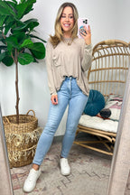  Caliana Washed Dolman Sleeve Pocket Top - BACK IN STOCK - Madison and Mallory