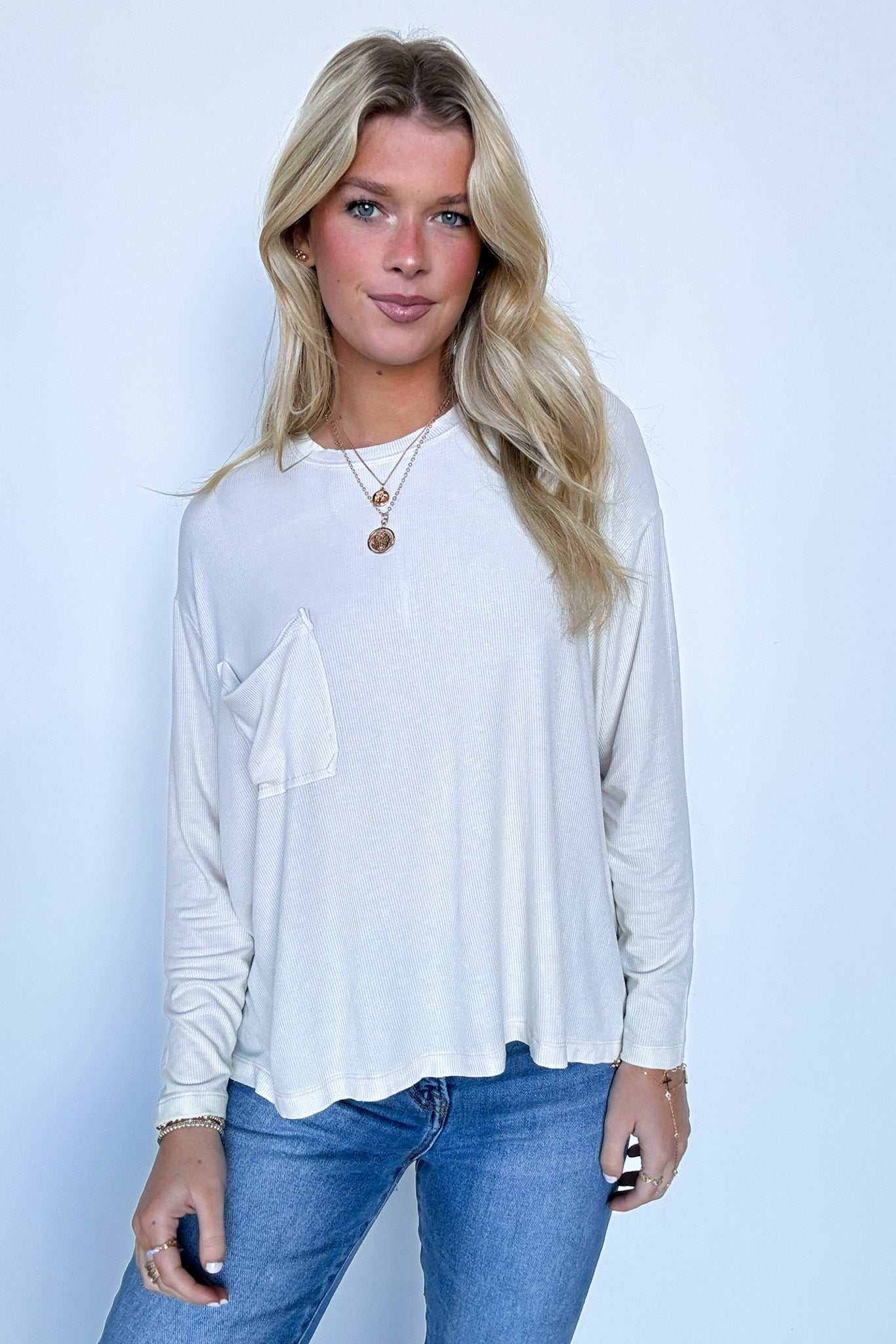  Caliana Washed Dolman Sleeve Pocket Top - BACK IN STOCK - Madison and Mallory