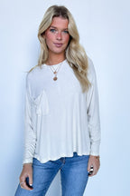  Caliana Washed Dolman Sleeve Pocket Top - BACK IN STOCK - Madison and Mallory