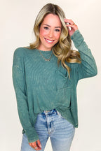 Caliana Washed Dolman Sleeve Pocket Top - BACK IN STOCK - Madison and Mallory