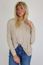 Caliana Washed Dolman Sleeve Pocket Top