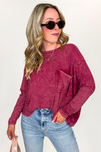 Caliana Washed Dolman Sleeve Pocket Top - BACK IN STOCK - Madison and Mallory