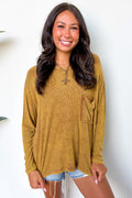 Caliana Washed Dolman Sleeve Pocket Top - BACK IN STOCK
