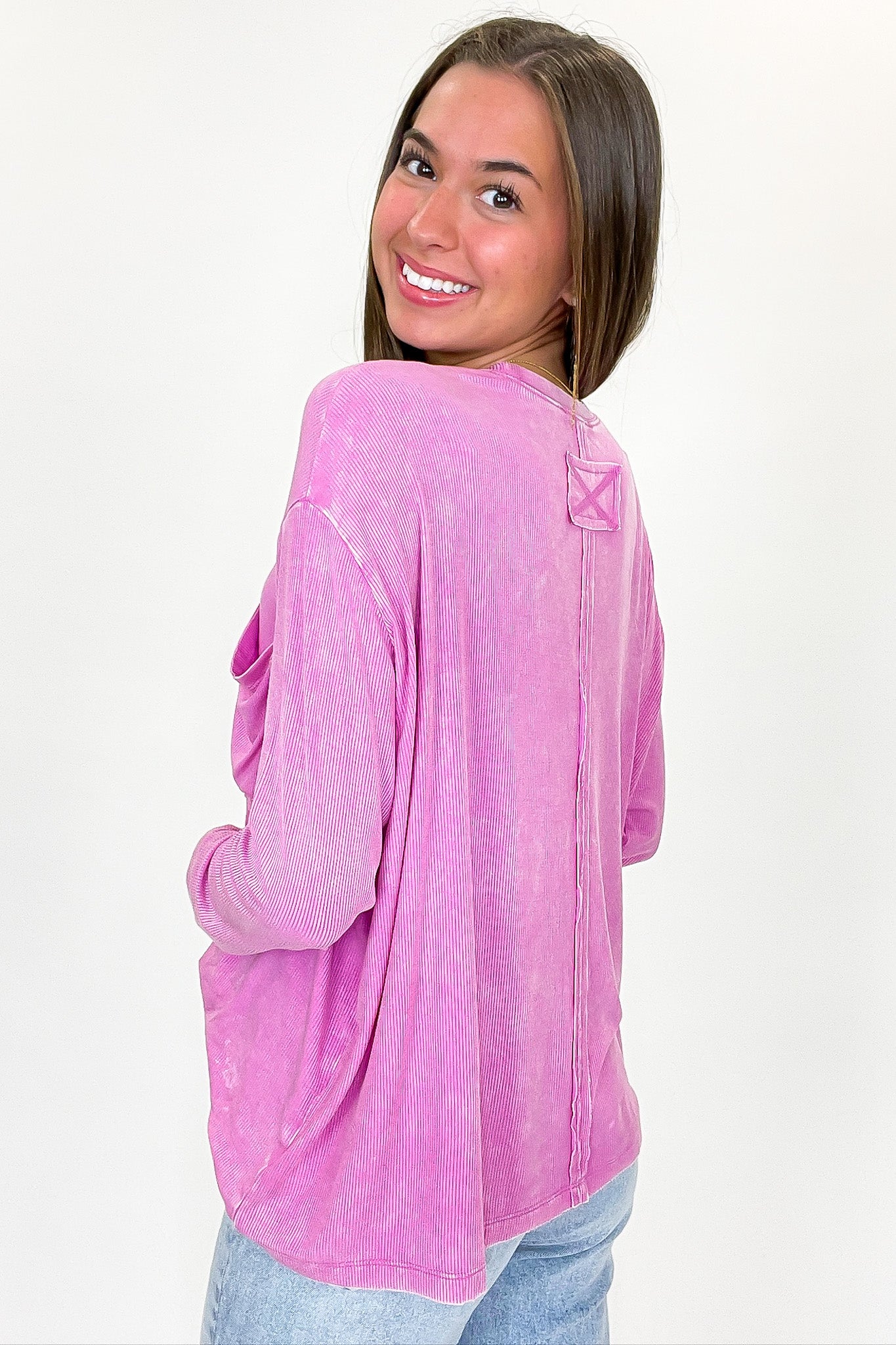 Caliana Washed Dolman Sleeve Pocket Top - BACK IN STOCK - Madison and Mallory