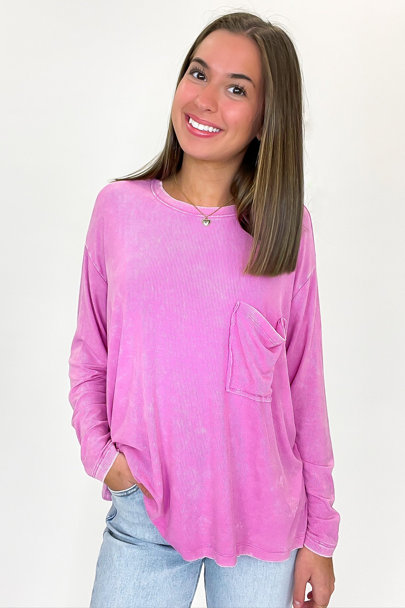 Caliana Washed Dolman Sleeve Pocket Top - BACK IN STOCK - Madison and Mallory