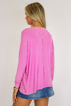 Caliana Washed Dolman Sleeve Pocket Top - Madison and Mallory