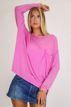 Caliana Washed Dolman Sleeve Pocket Top - Madison and Mallory
