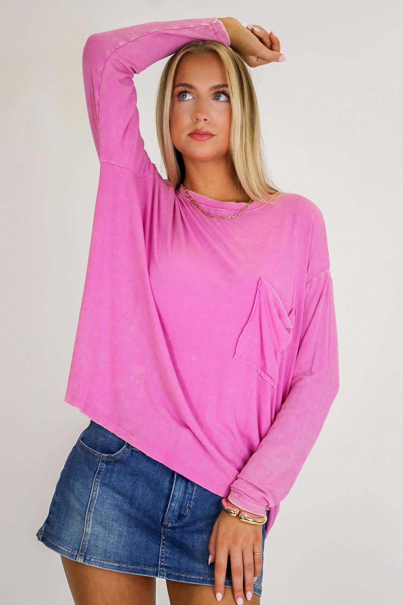 Caliana Washed Dolman Sleeve Pocket Top - Madison and Mallory