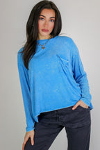 Caliana Washed Dolman Sleeve Pocket Top