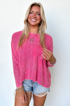 Caliana Washed Dolman Sleeve Pocket Top - Madison and Mallory