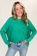 Caliana Washed Dolman Sleeve Pocket Top - Madison and Mallory