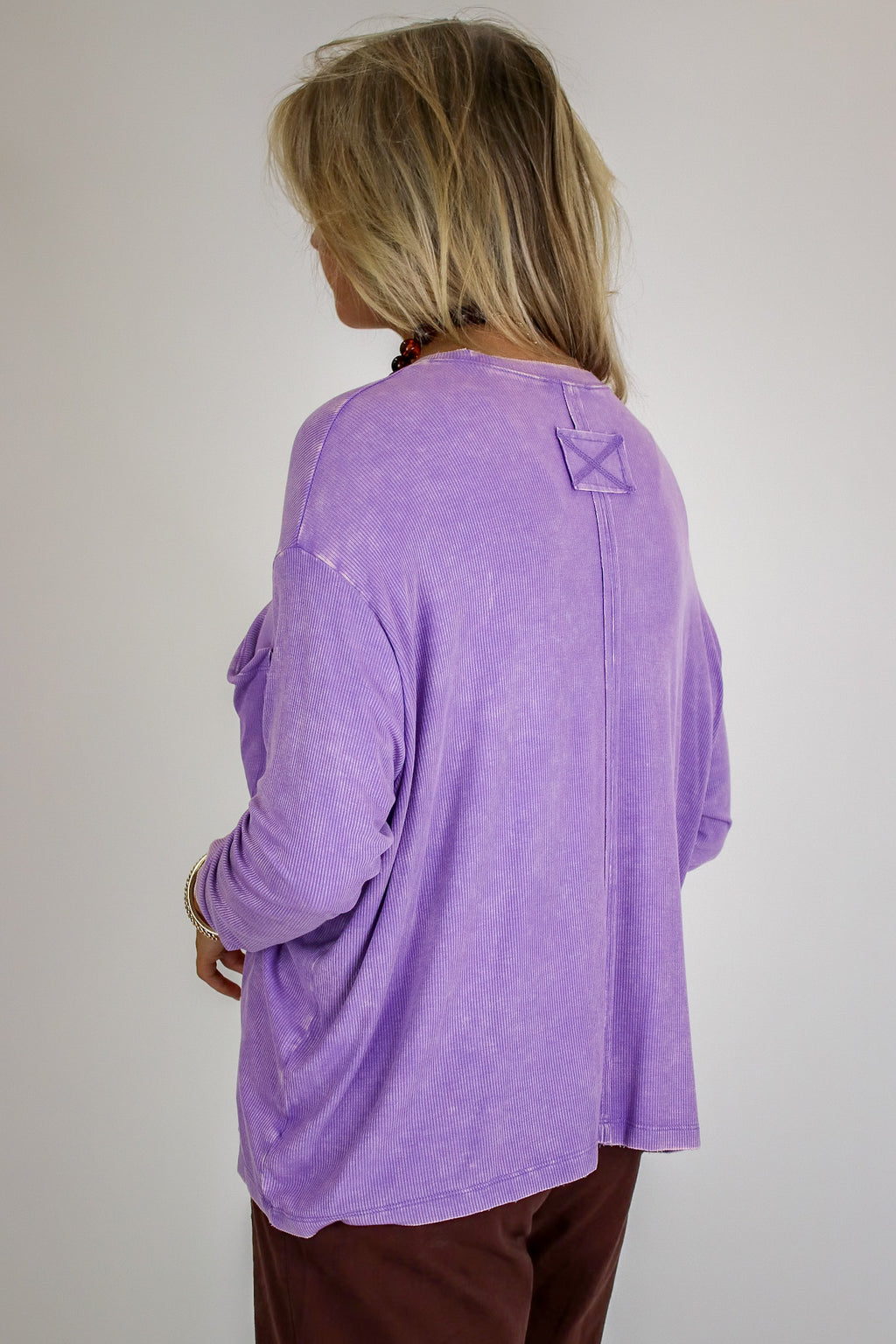 Caliana Washed Dolman Sleeve Pocket Top