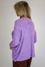 Caliana Washed Dolman Sleeve Pocket Top