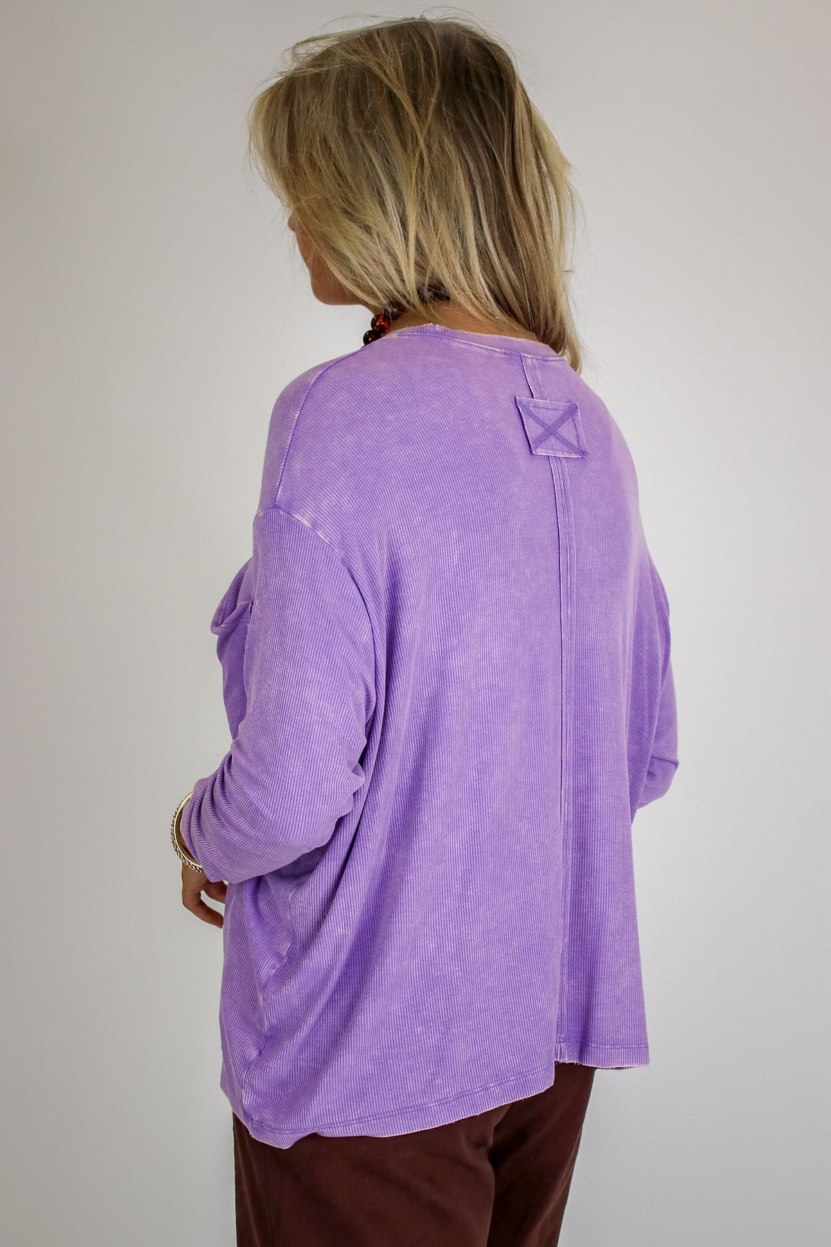 Caliana Washed Dolman Sleeve Pocket Top