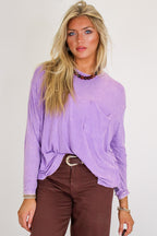 Caliana Washed Dolman Sleeve Pocket Top