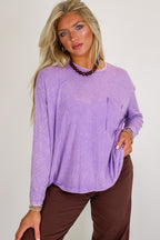 Caliana Washed Dolman Sleeve Pocket Top