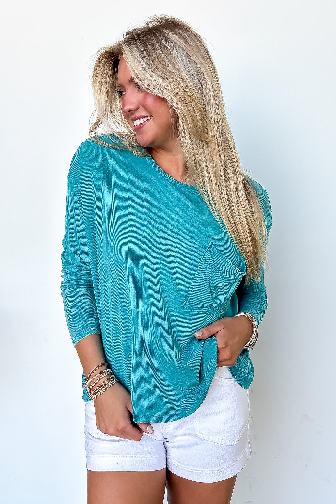 Caliana Washed Dolman Sleeve Pocket Top - BACK IN STOCK - Madison and Mallory