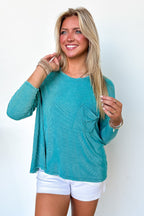 Caliana Washed Dolman Sleeve Pocket Top - Madison and Mallory