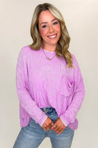 Caliana Washed Dolman Sleeve Pocket Top - BACK IN STOCK - Madison and Mallory