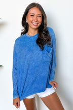 Caliana Washed Dolman Sleeve Pocket Top