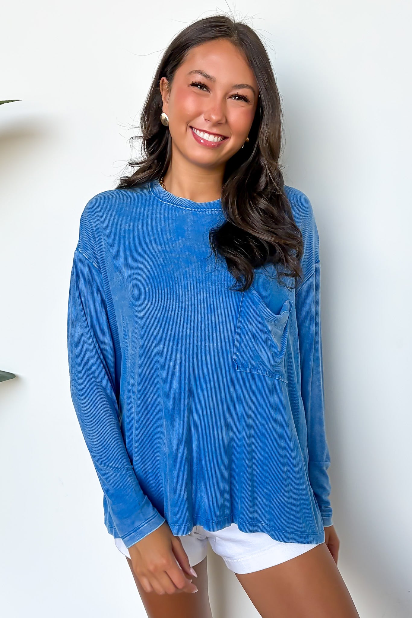 Caliana Washed Dolman Sleeve Pocket Top - BACK IN STOCK