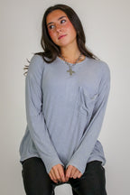 Caliana Washed Dolman Sleeve Pocket Top